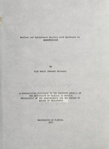 Nuclear and cytoplasmic nucleic acid synthesis in Acetabularia
