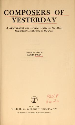 Composers of yesterday