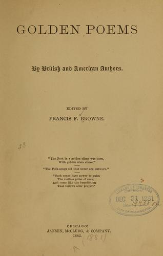Golden poems by British and American authors