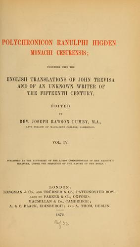 Polychronicon Ranulphi Higden maonachi Cestrensis