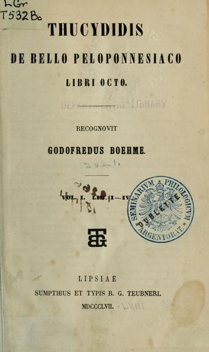 De bello Peloponnesiaco.  Libri octo