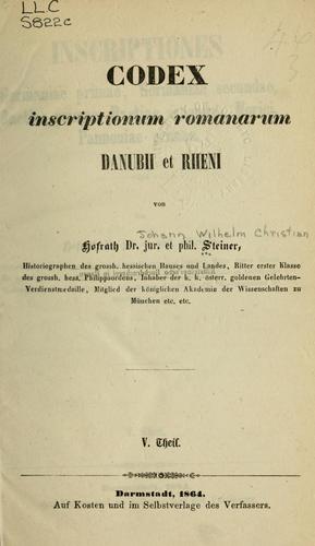 Codex inscriptionum romanarum Danubii et Rheni