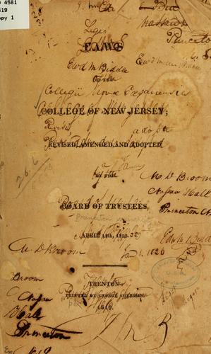 Laws of the College of New Jersey