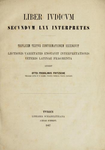 Liber Iudicum secundum LXX interpretes