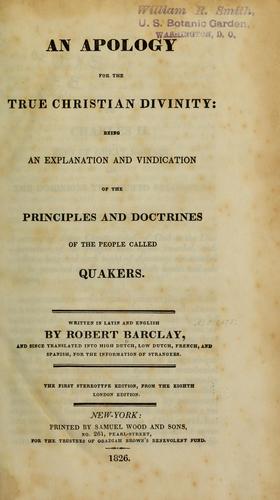 An apology for the Christian divinity