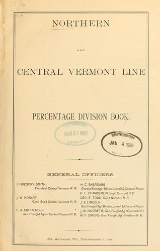 Northern and Central Vermont Line percentage division book