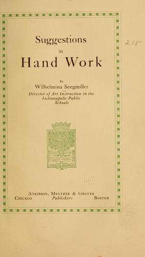 Suggestions in handwork