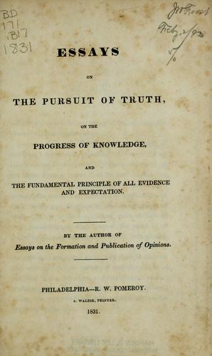 Essays on the pursuit of truth
