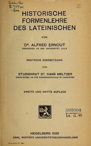 Historische formenlehre des lateinischen
