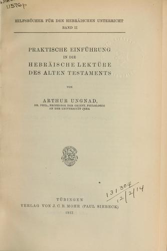 Praktische Einführung in die Hebräische Lektüre des Alten Testaments