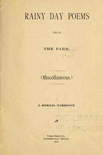 Rainy day poems from the farm