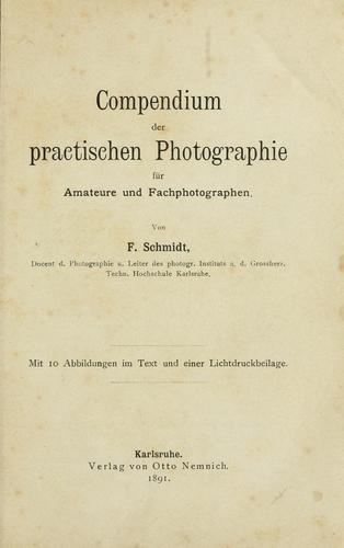 Compendium der practischen Photographie fur Amateure und Fachphotographen
