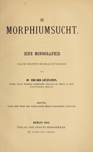 Die Morphiumsucht
