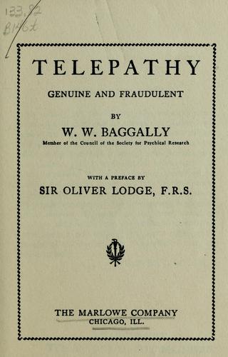 Telepathy, genuine and fraudulent