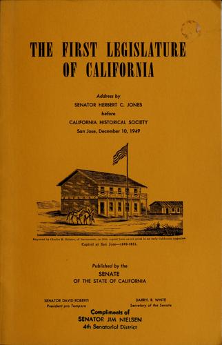 The first legislature of California
