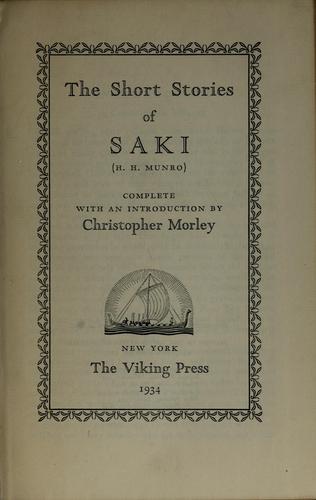 The short stories of Saki (H.H. Munro)