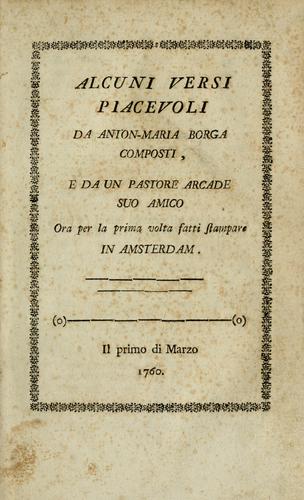 Alcuni versi piacevoli