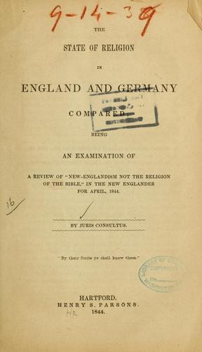 The state of religion in England and Germany compared