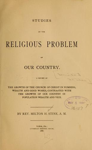 Studies on the religious problem of our country