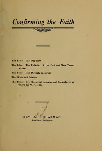 Confirming the faith ...