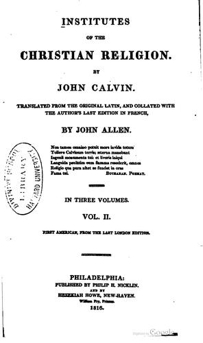 Institutes of the Christian religion