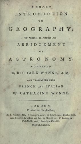 A short introduction to geography : to which is added an abridgement of astronomy