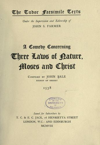 Comedy concerning three laws of nature, Moses