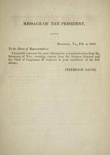 Message of the President, Feb. 4, 1863
