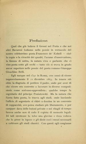 Alcune poesie in dialetto romanesco di G.G. Belli.