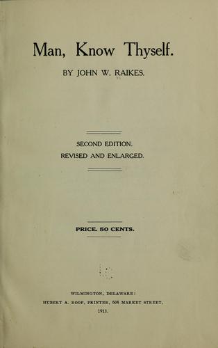 Man, know thyself ...