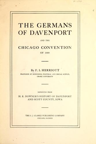 The Germans of Davenport and the Chicago convention of 1860