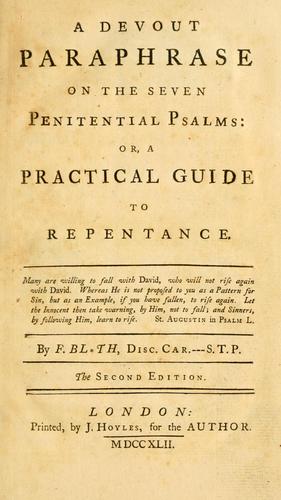 A devout paraphrase of the seven penitential Psalms