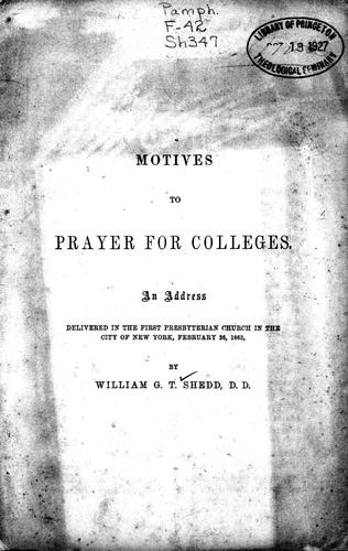 Motives to prayer for colleges