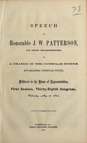 Speech of Honorable J.W. Patterson, of New Hampshire