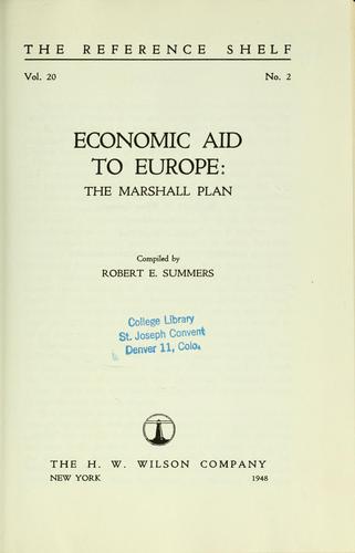 Economic aid to Europe