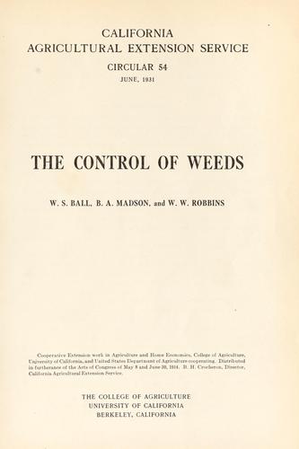 The control of weeds