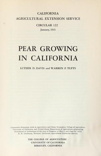 Pear growing in California