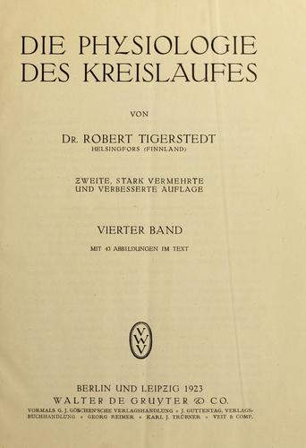 Die Physiologie des Kreislaufes