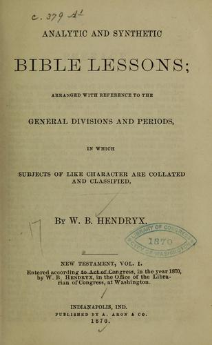 Analytic and synthetic Bible lessons