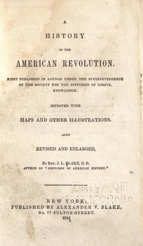 A history of the American revolution.