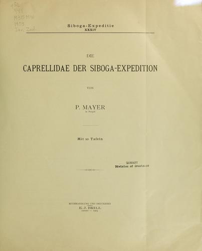 Die Caprellidae der Siboga-expedition
