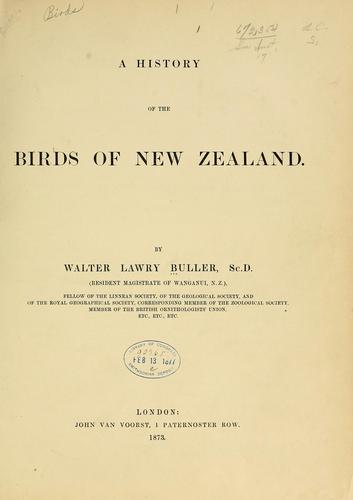 A history of the birds of New Zealand