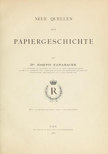 Neue quellen zur papiergeschichte