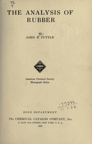 The analysis of rubber.