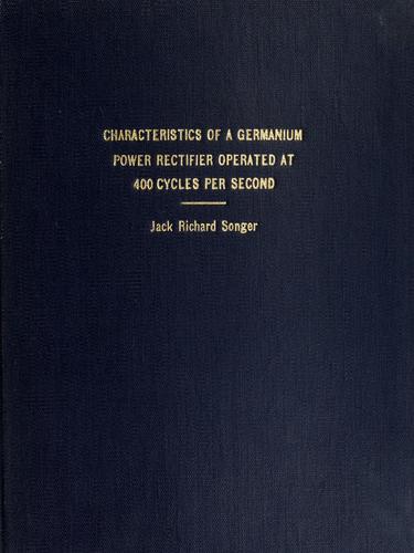 Characteristics of a germanium power rectifier operated at 400 cycles per second
