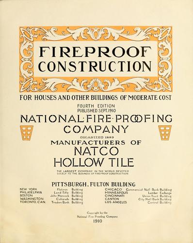 Fireproof construction for houses and other buildings at moderate cost