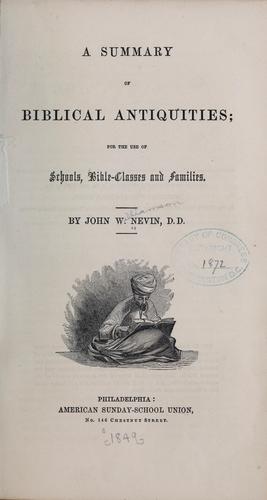 A summary of Biblical antiquities