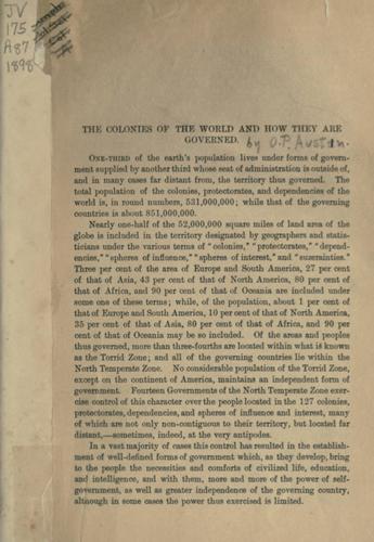 The colonies of the world and how they are governed