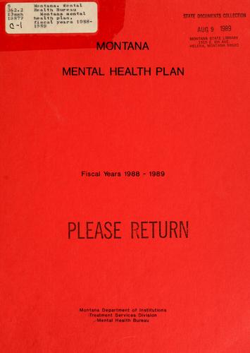 Montana mental health plan, fiscal years 1988-1989