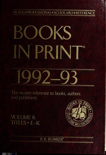 Books in Print 1992-93